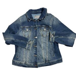 Torrid Women's Plus Size 2 Blue Denim?Button?Down Jacket w/ Pockets